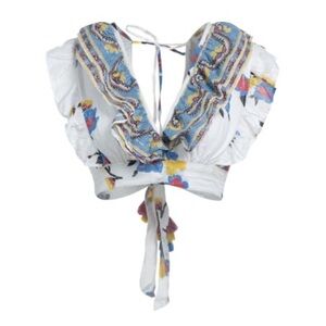 Place Nationale Ruffle Cropped Top SZ 2/US M NWT